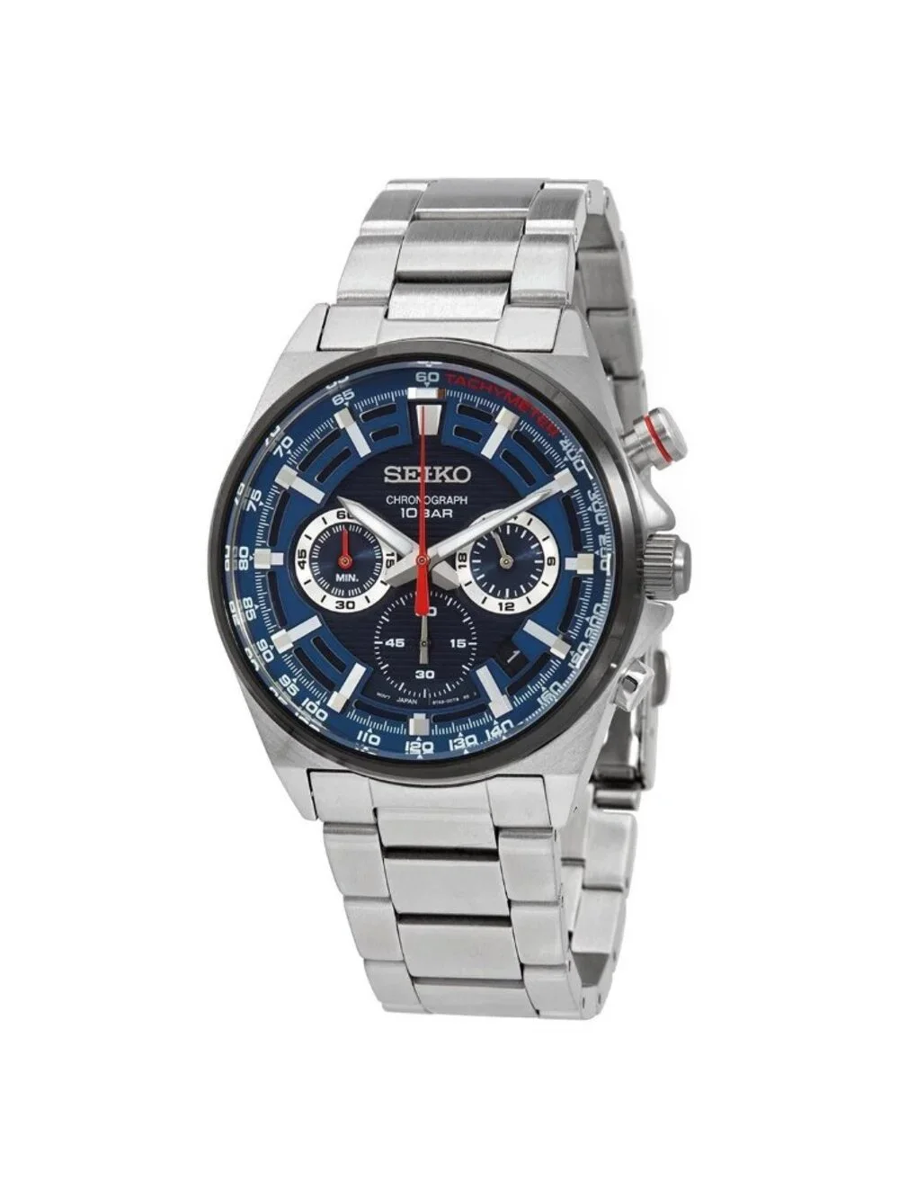 NWT Seiko Chronograph Quartz Blue Dial Men's Watch